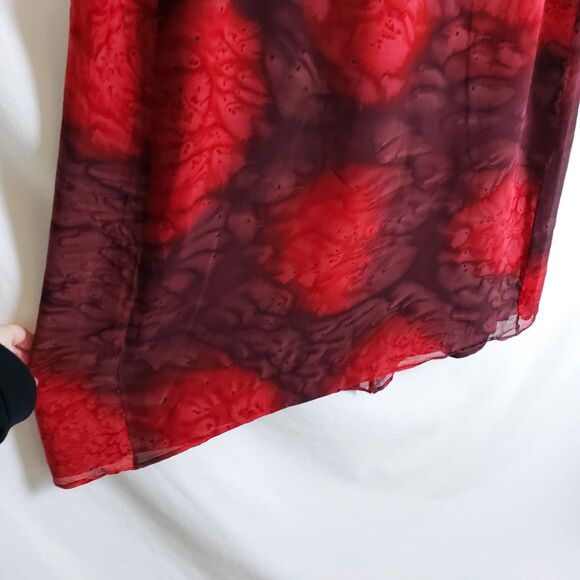 ZAPA Womens 44 (L) Burgundy Wrap Skirt Artsy Whimsigoth Indie Dark Romantic Boho - Picture 6 of 9